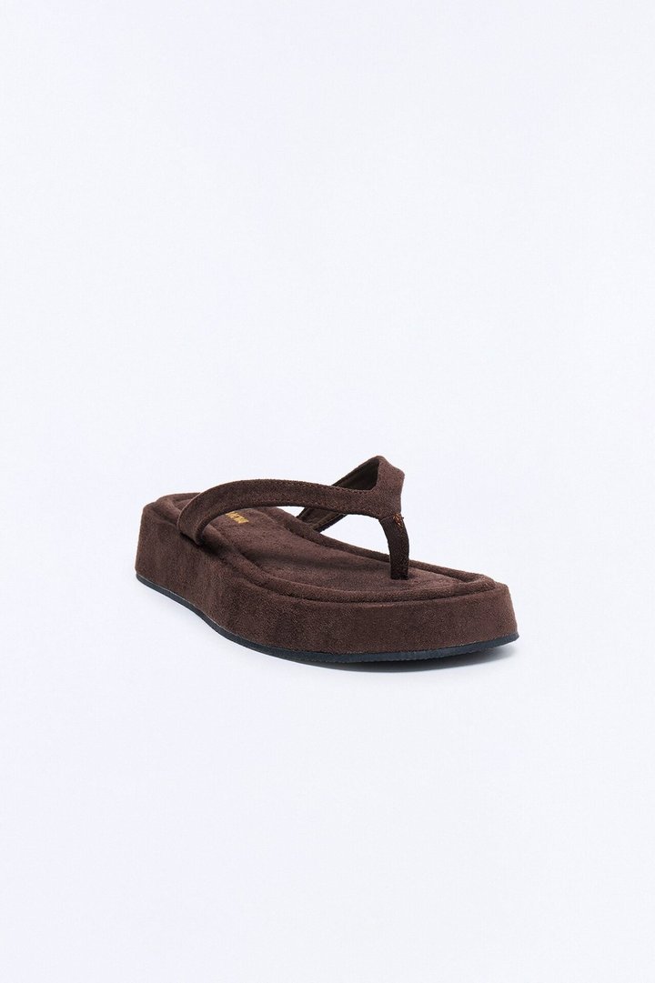 Riley Square Toe Flip Fops - Chocolate