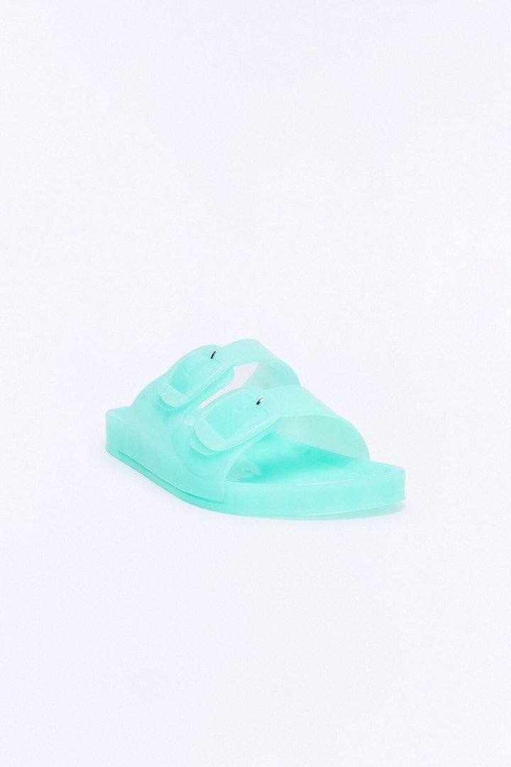 Allie Double Buckle Slides - Mint