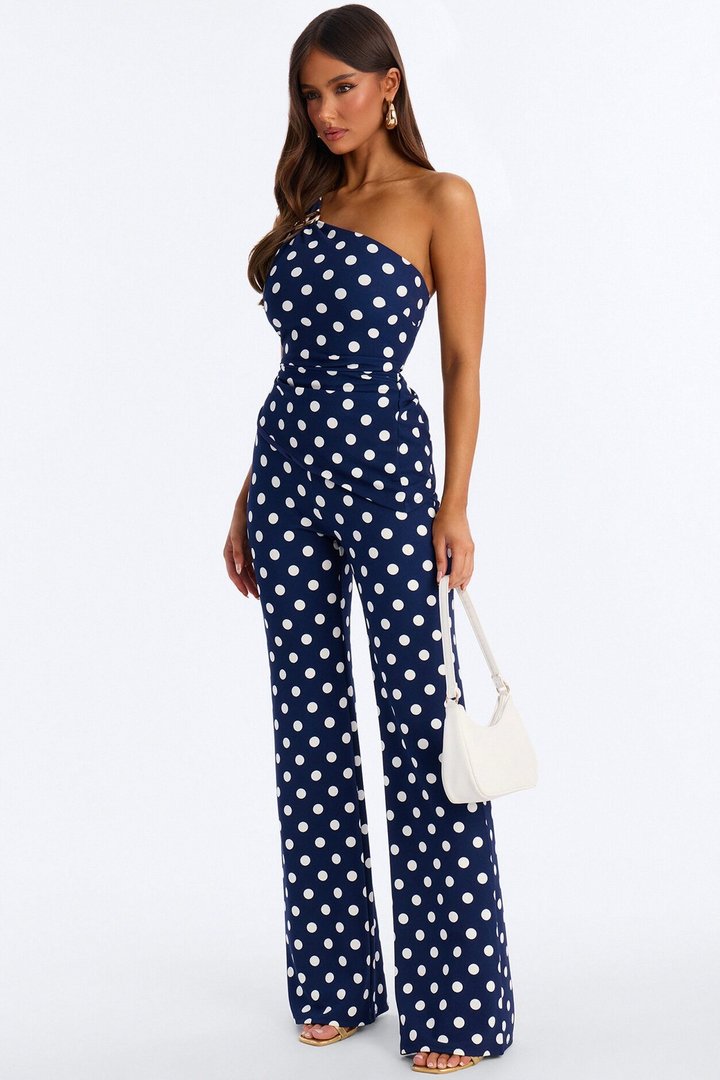 Dottie Darling Polka Dot Pant Set - Navy