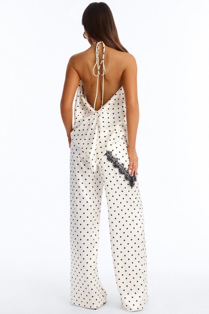 Anna Polka Dot 2 Piece Jumpsuit - Ivory