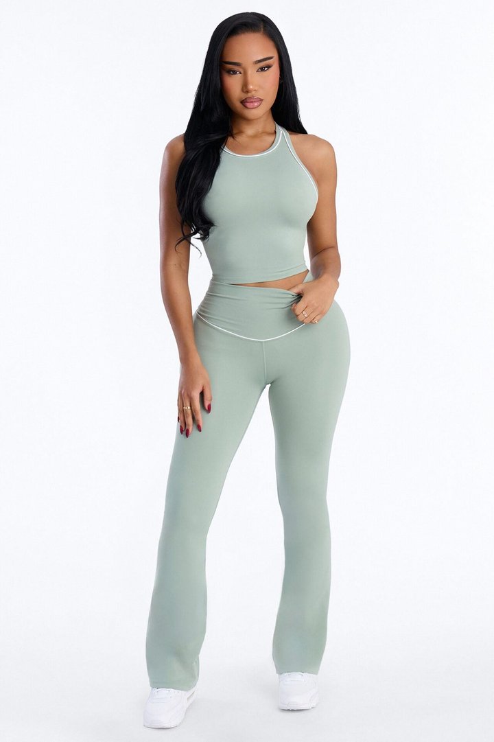 Mia Tricot Lounge Sports Tank Top - Olive