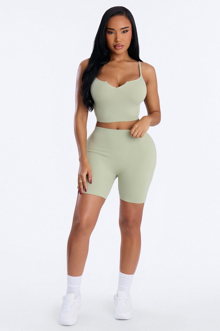 Chloe Seamless Short Set - Sage
