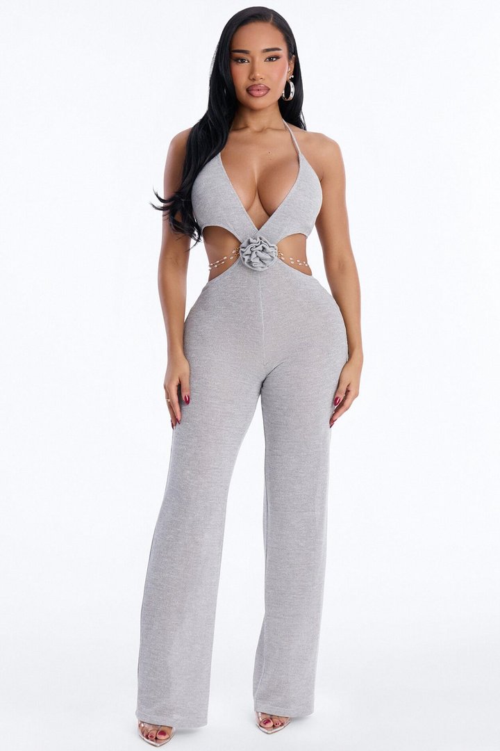 Day dreams Backless Jumpsuit - Silver