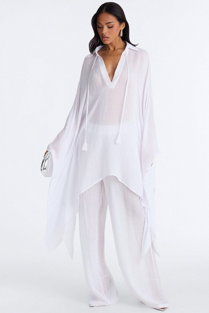 Addison Linen Pant Set - White