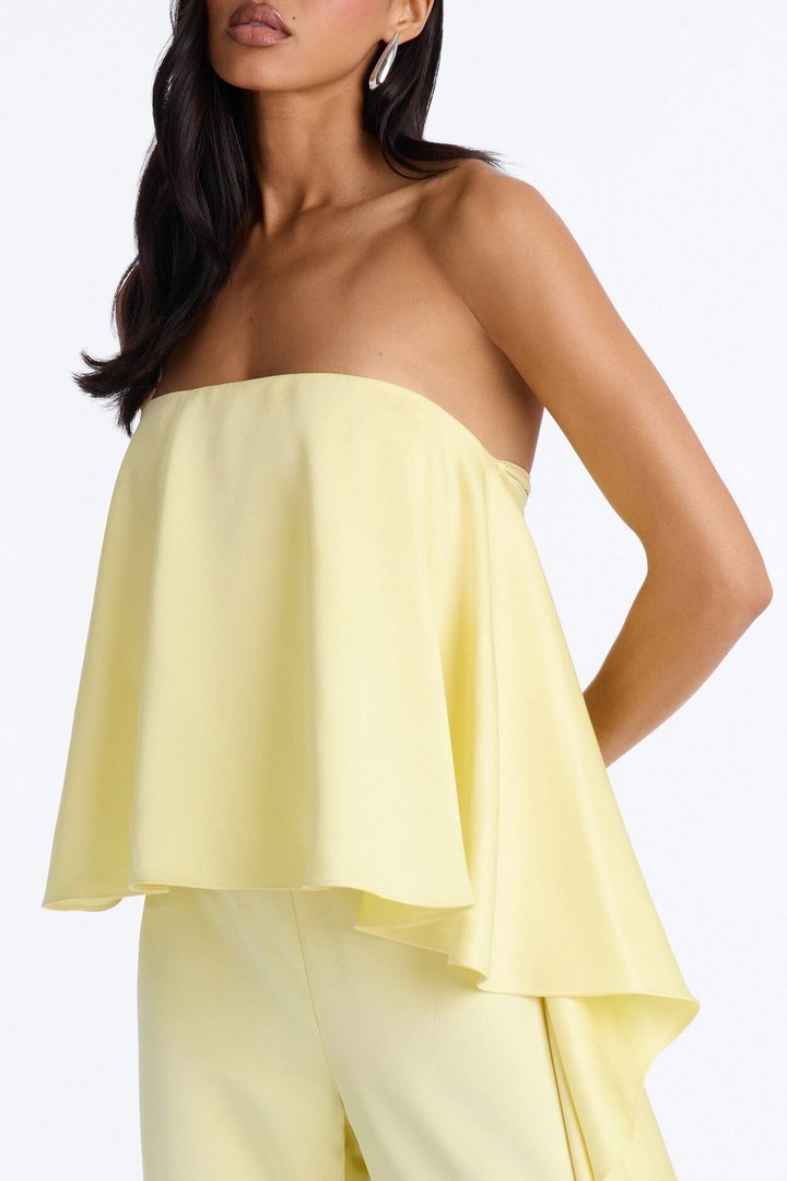 Sylva Draped Wide Leg Jumpsuit - Yellow