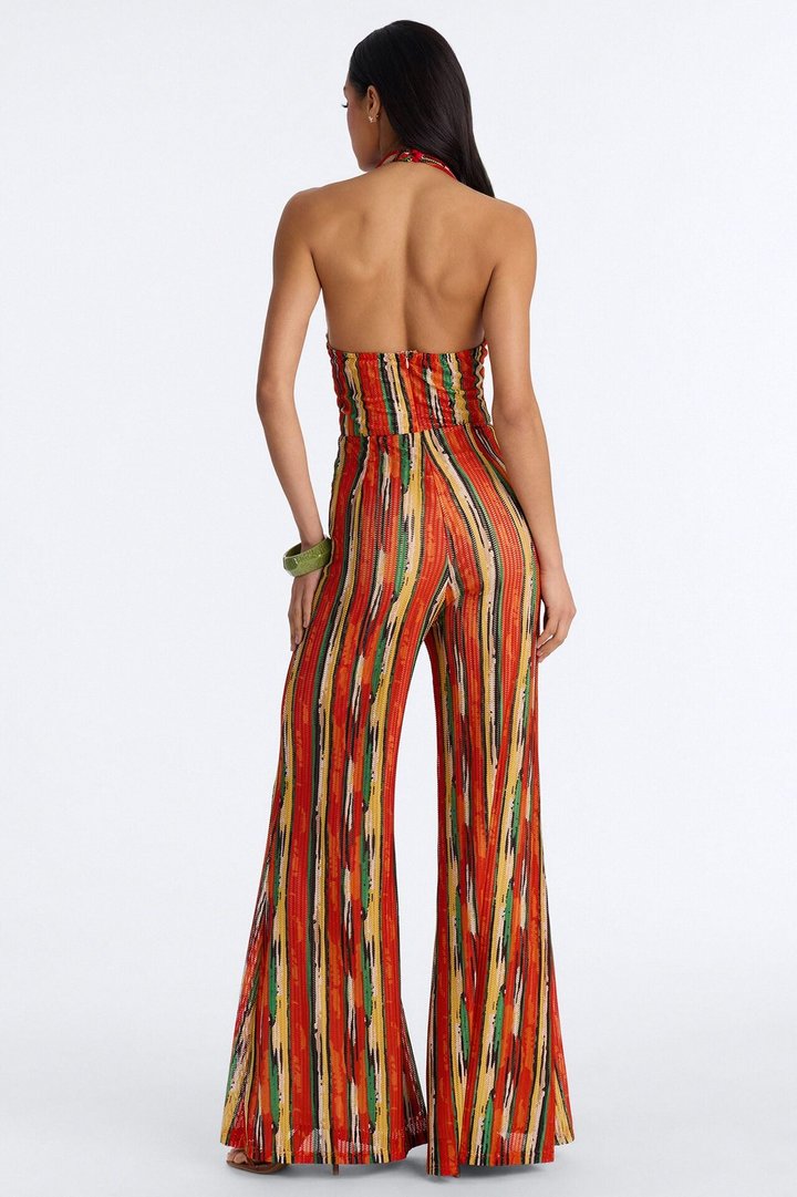 All Night Long Flare Leg Jumpsuit - Orange