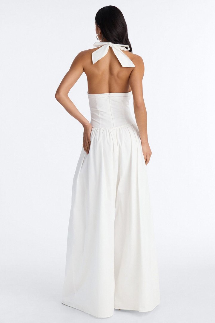 Countryside Cutie Poplin Jumpsuit - White