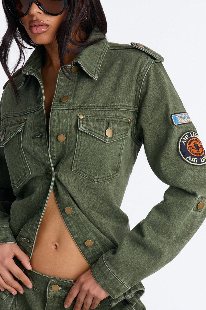 First Ranker Denim Shacket - Olive