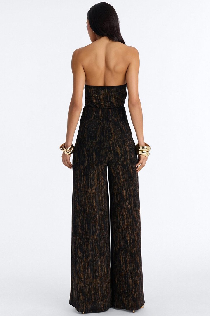 Brianna Fringe Trim Jumpsuit - Brown