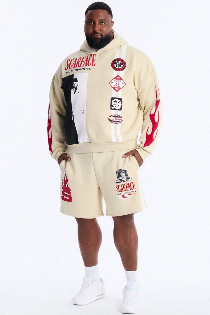 Scarface Embroidery Patch Hoodie - Khaki