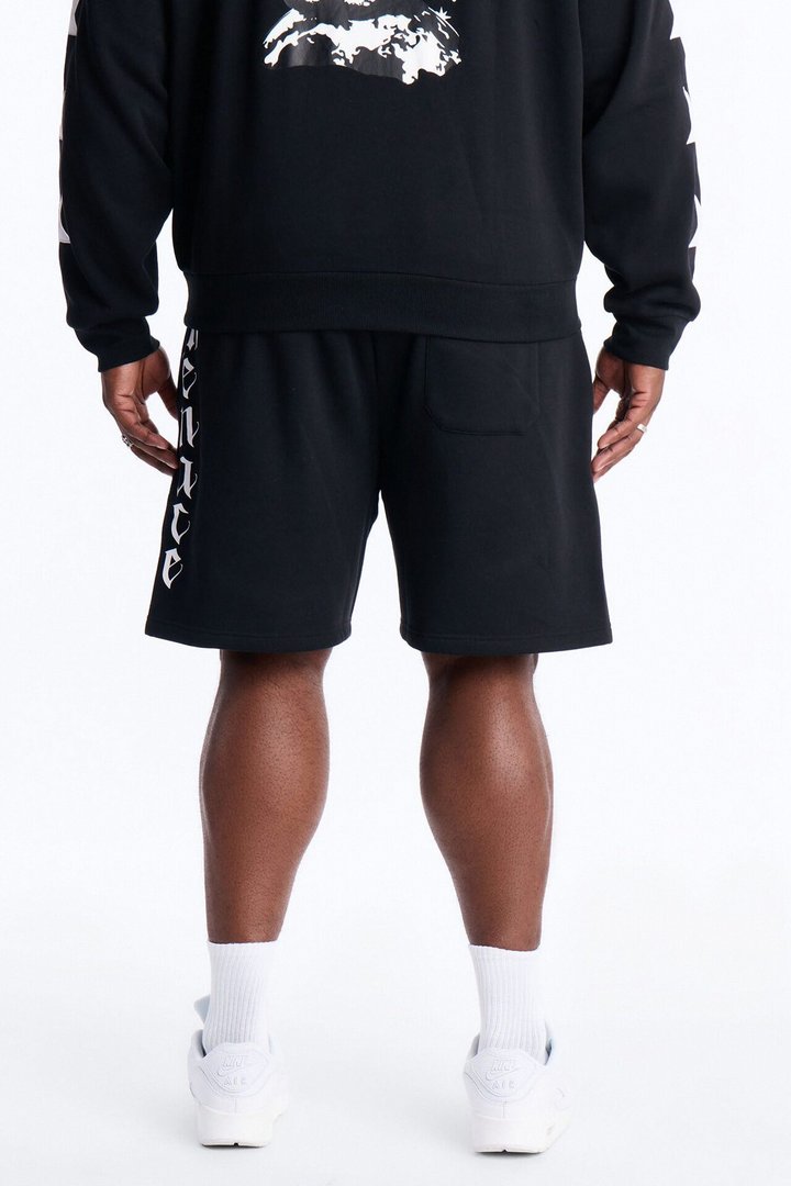 Menace Sent Embroidery Sweatshorts - Black