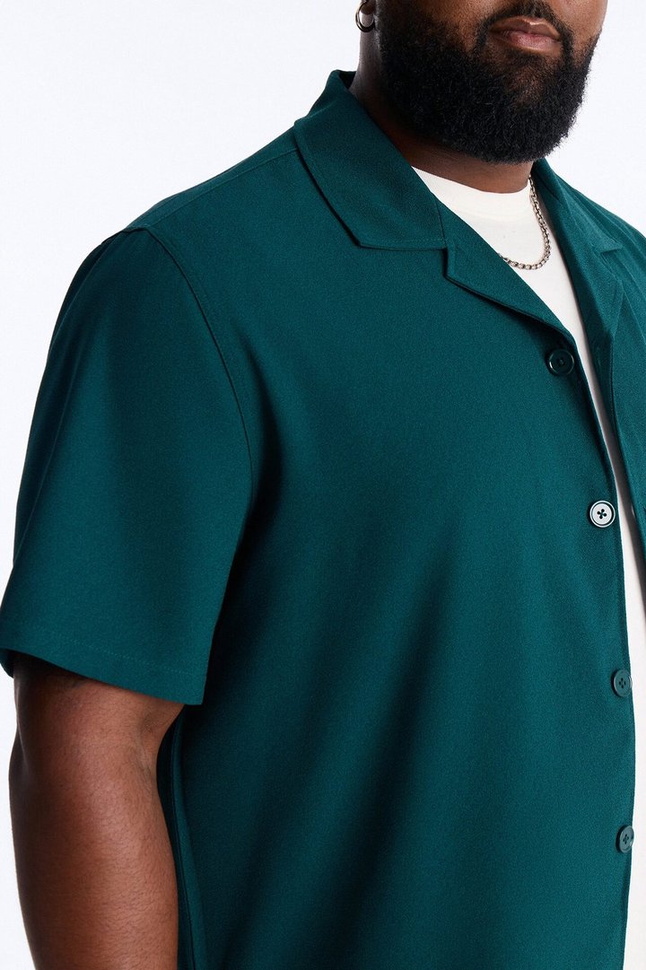 Golden Hour Short Sleeve Button Up - Hunter Green