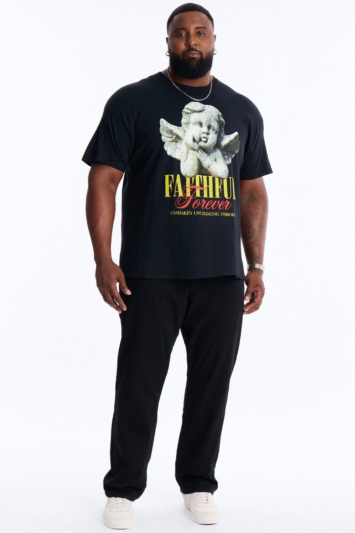 Faithful Forever Angel Short Sleeve Tee - Black