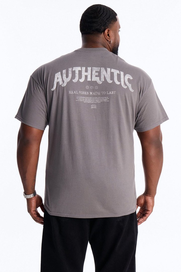 Authentic Vibes Short Sleeve Tee - Charcoal