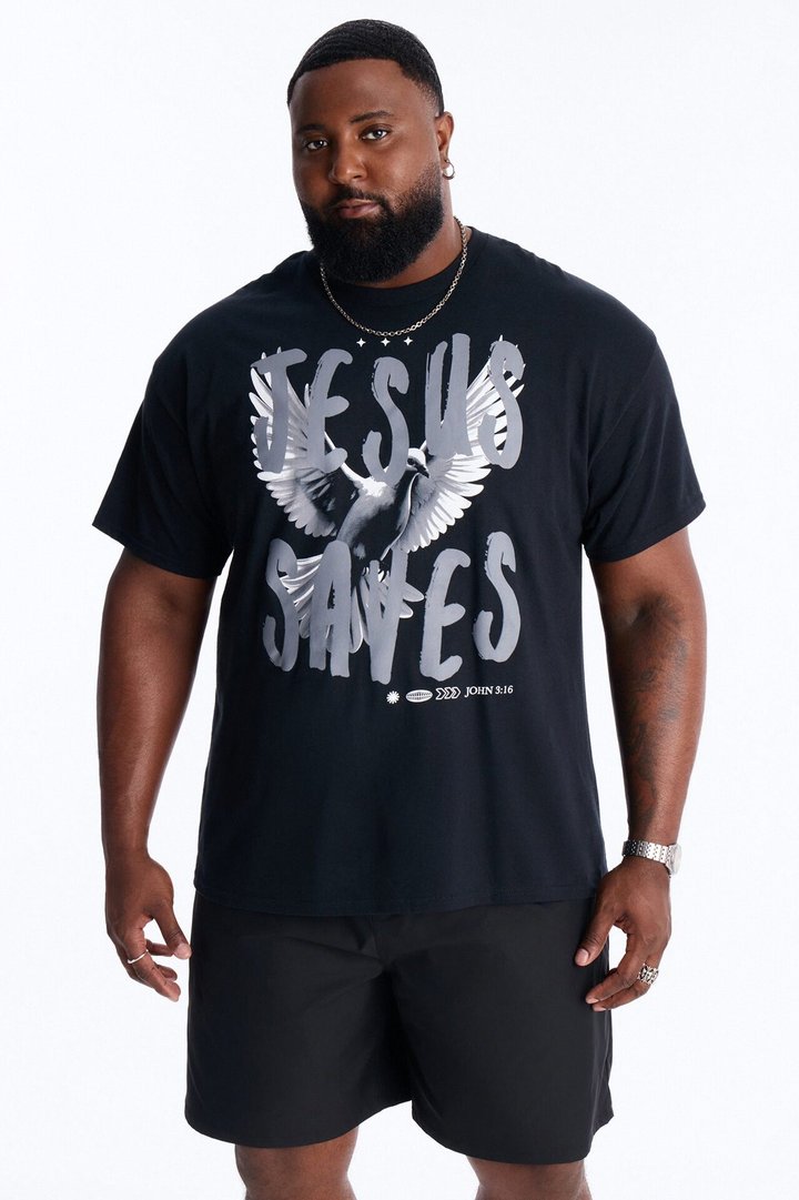 Jesus Saves Repent Short Sleeve Tee - Black