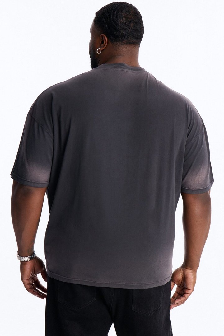 Flaming Outline Short Sleeve Tee - Black