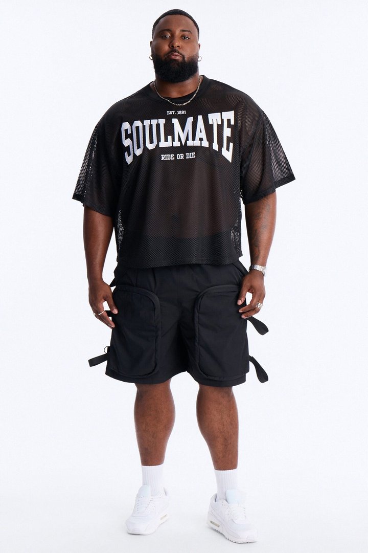 Soulmate Open Hole Mesh Top - Black