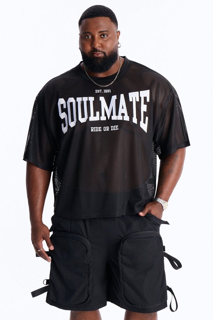 Soulmate Open Hole Mesh Top - Black
