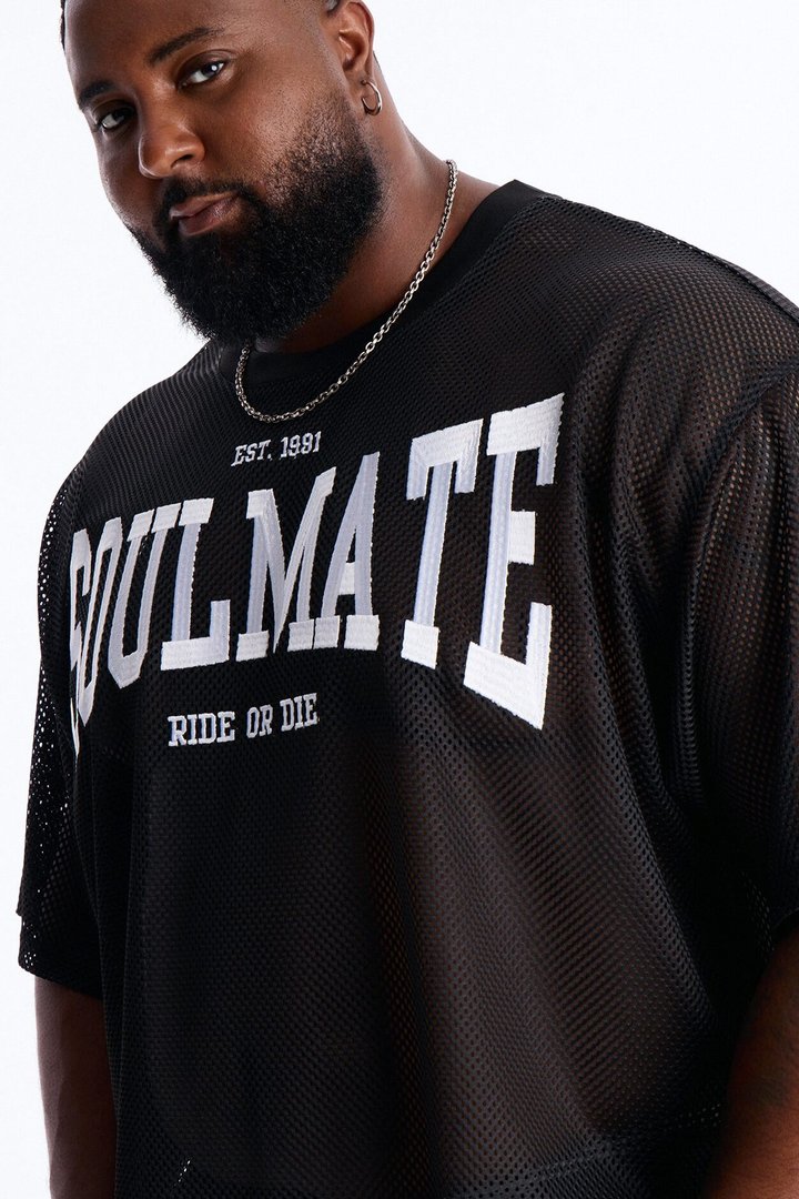 Soulmate Open Hole Mesh Top - Black