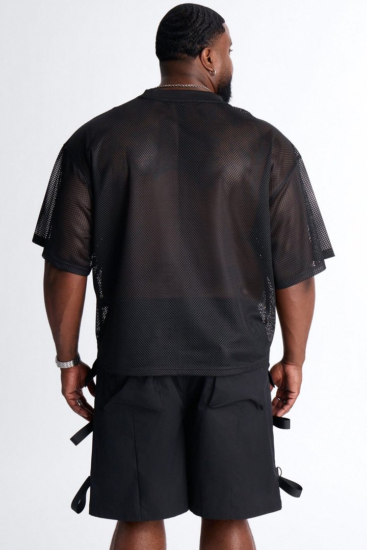 Soulmate Open Hole Mesh Top - Black