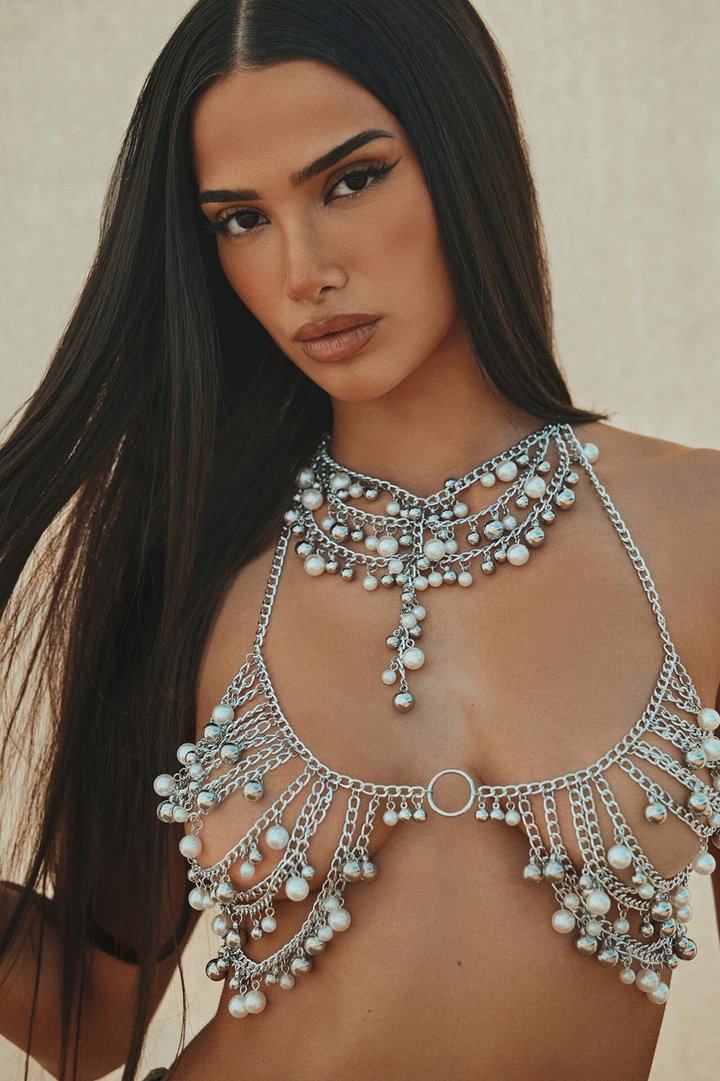 Bubble Baddie Body Chain - Silver