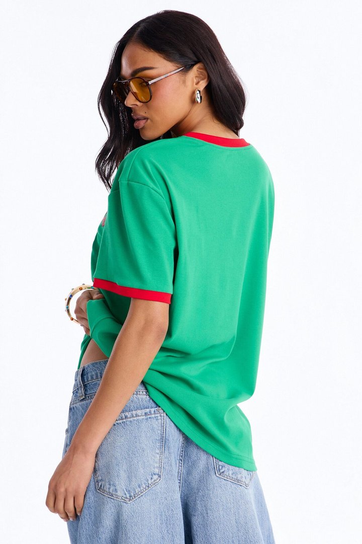 Portugal Oversized Ringer Tee - Green