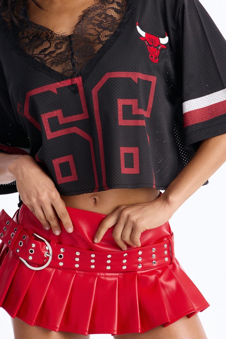 NBA Chicago Bulls Cropped Top - Black