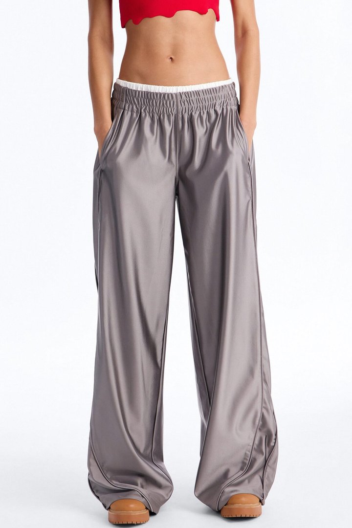 Different Wavelength Low Rise Double Waistband Pant 33″ - Grey