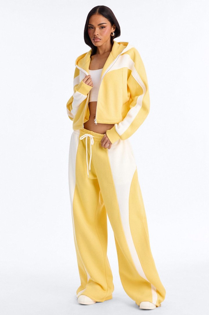 Comfort Coded Fleece Zip Up Hoodie - Yellow