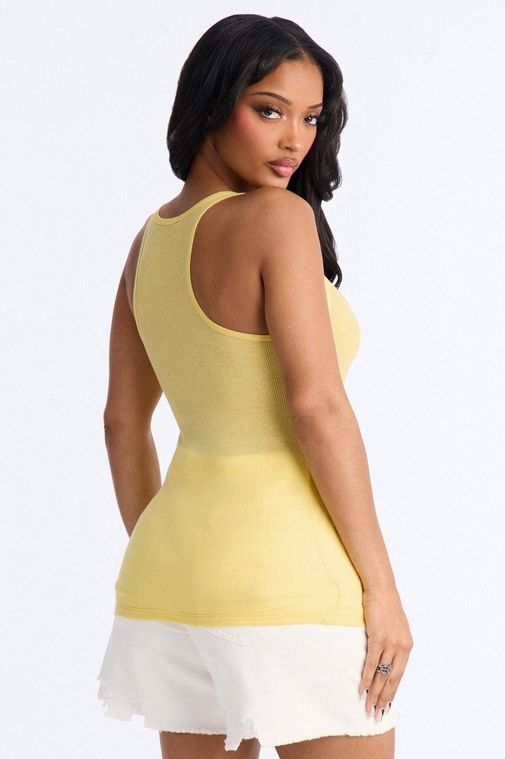 Zoey Racer Back Tank - Butter Yellow