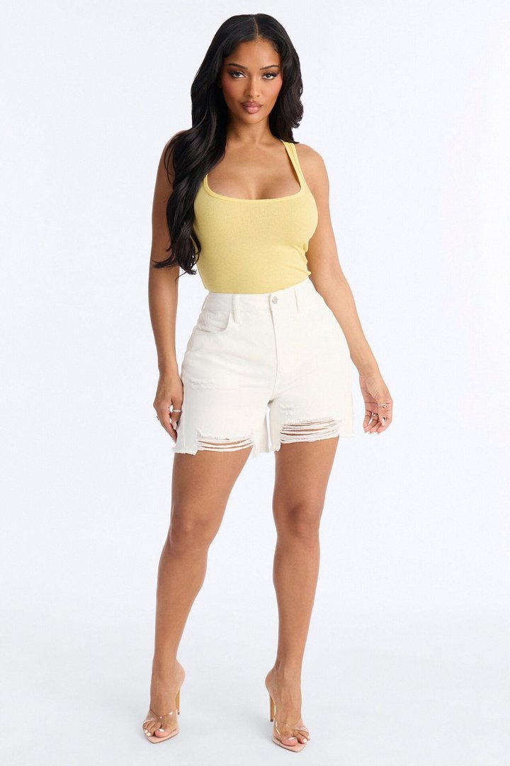Zoey Racer Back Tank - Butter Yellow