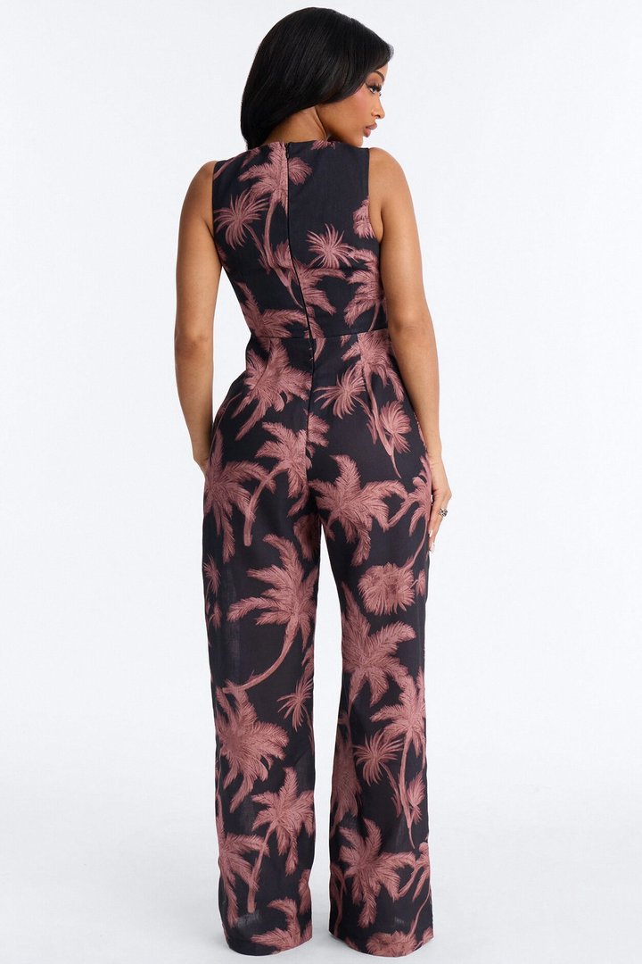Off To Sunset Linen Jumpsuit - Black