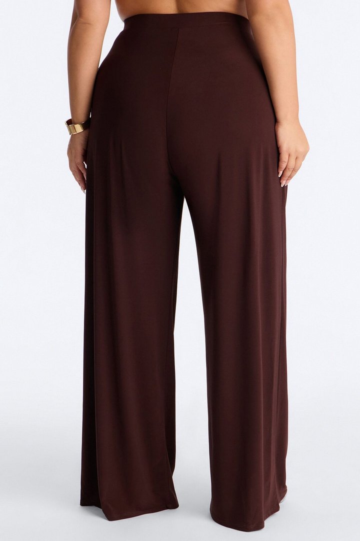 Dottie Slinky Relaxed Wide Leg Pant 32″ - Brown