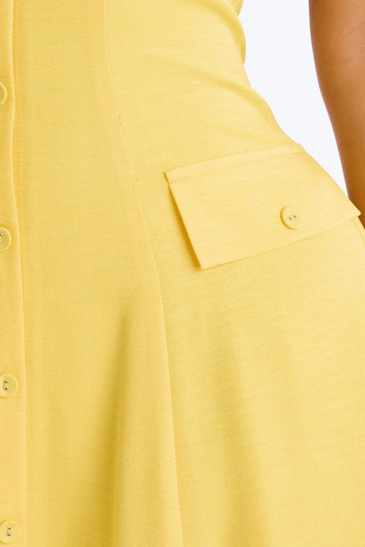 Christine Halter Midi Dress - Yellow