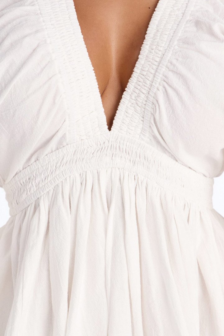 Rory Poplin Mini Dress - White