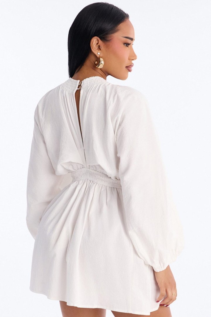 Rory Poplin Mini Dress - White