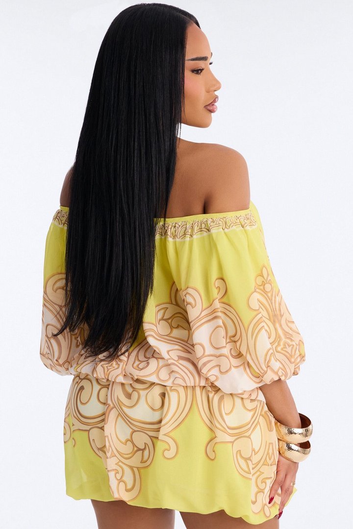 Imani One Shoulder Chiffon Mini Dress - Yellow