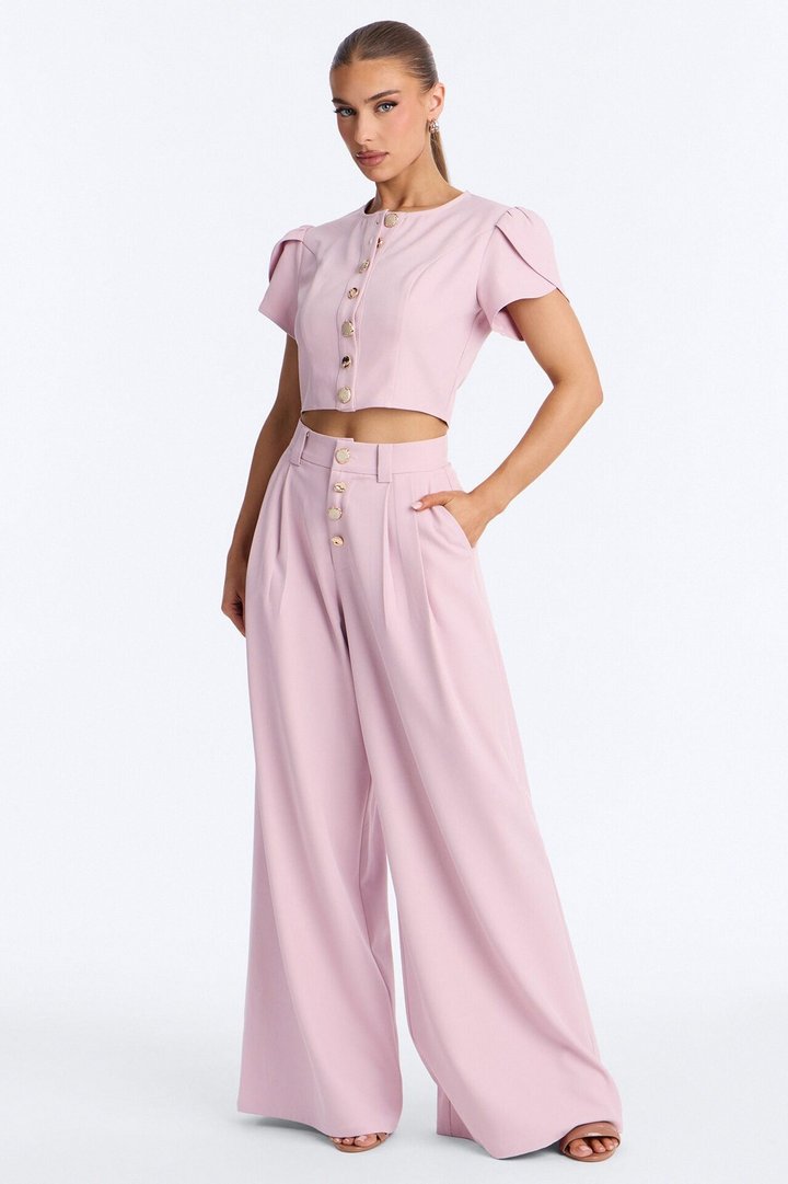 The Perfect Day Wide Leg Pant Set - Pink