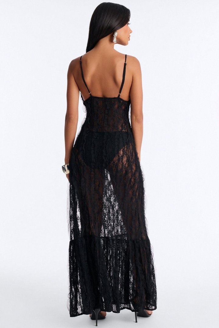 Belinda Lace Maxi Dress - Black