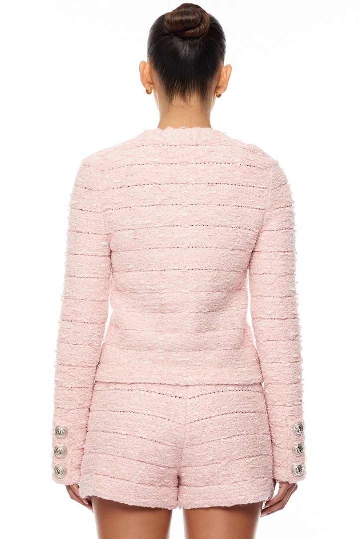 Breanna Tweed Short Set - Light Pink