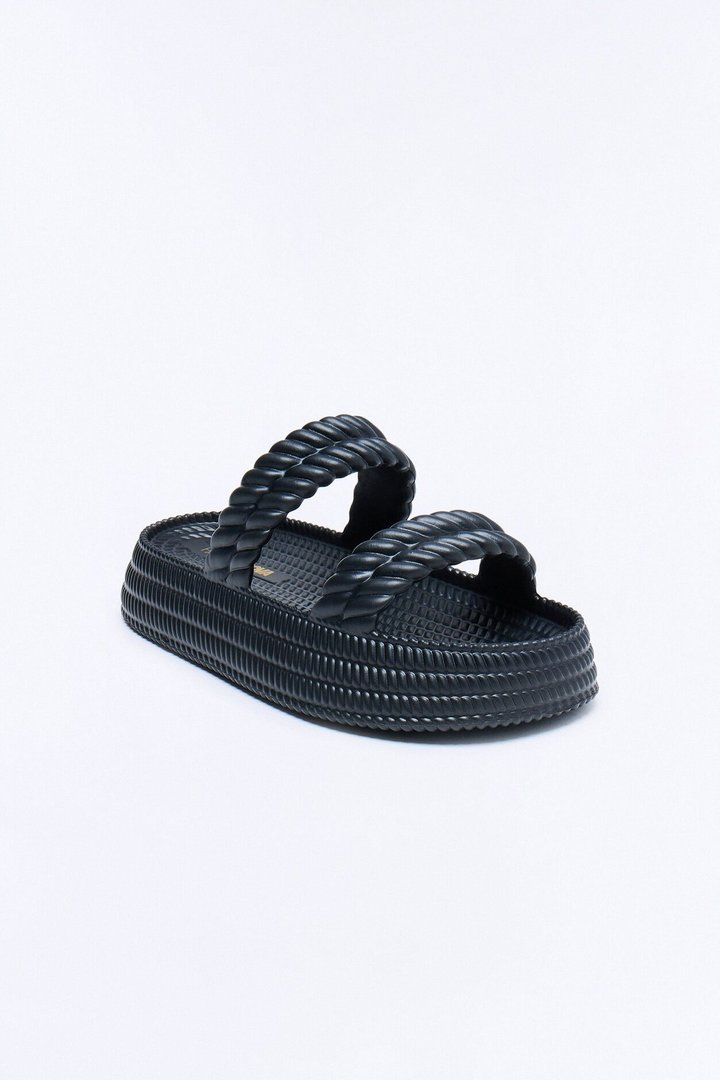 Murray Braided Slip On Slides - Black