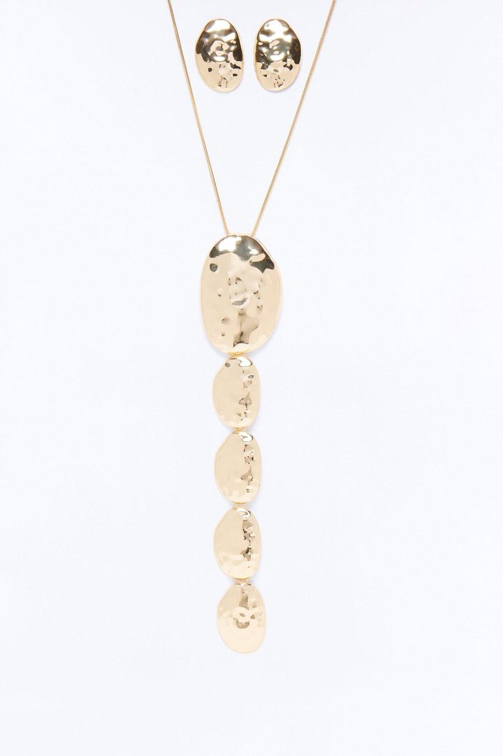 Ciel Hardware Necklace And Earring Set - Gold