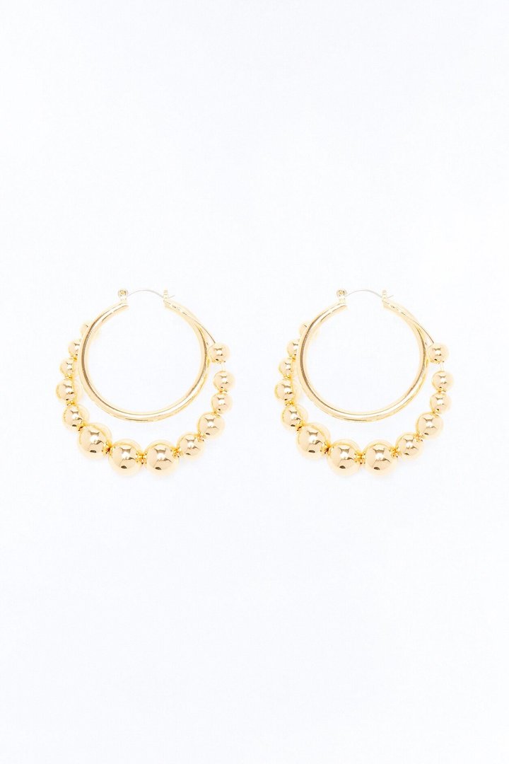 Misty Bubble Hoop Earrings - Gold