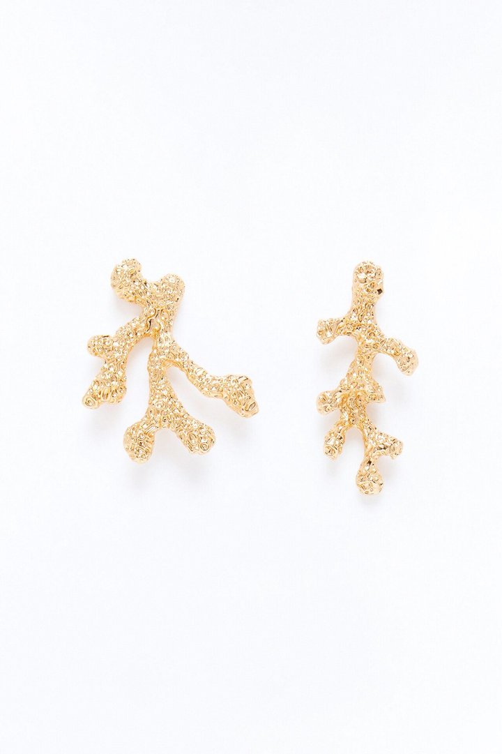 Coral Views Drop Earrings - Gold