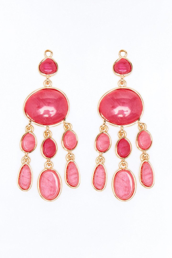You Glow And Shine Drop Earrings - Pink