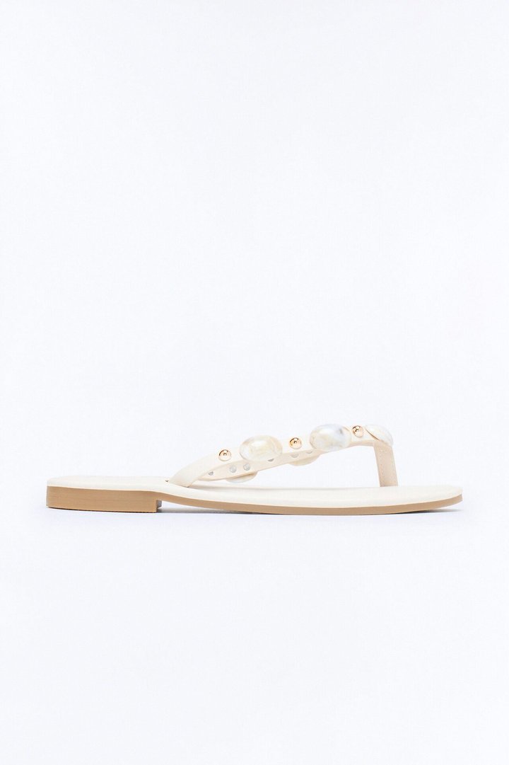 Amalfi Beaded Flip Flops - Ivory