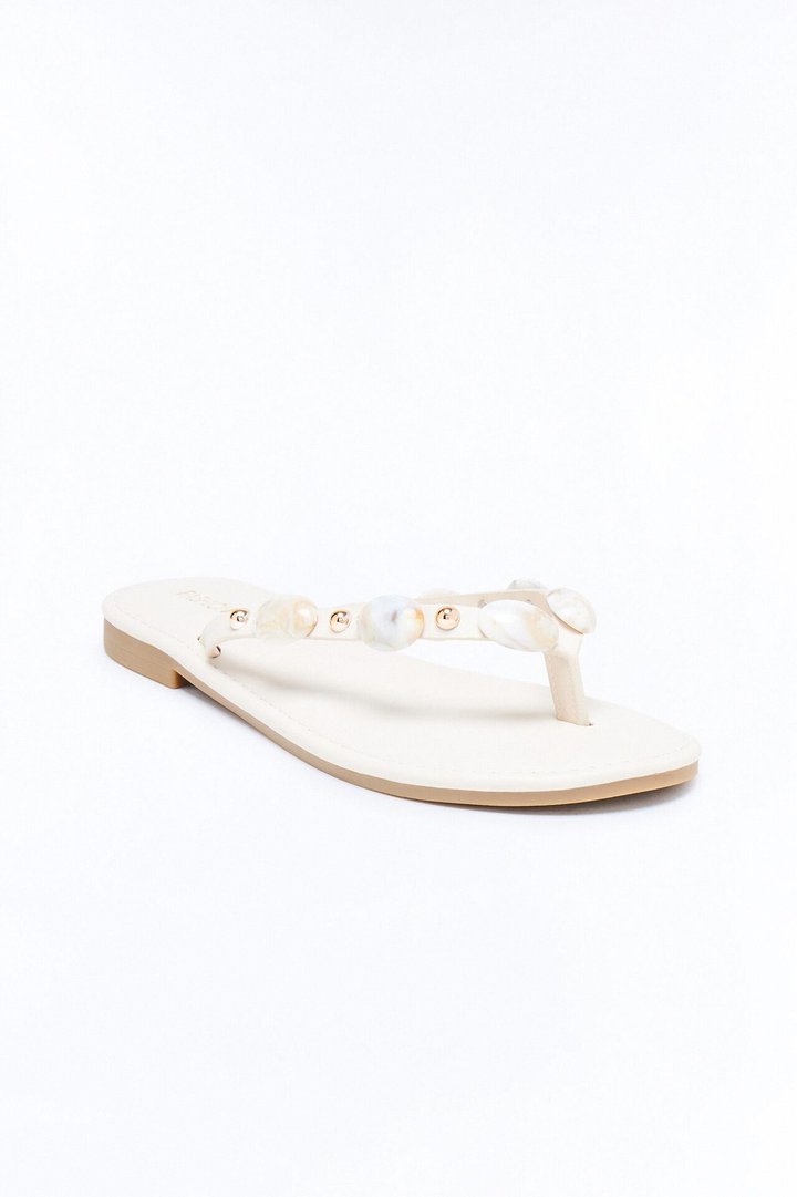 Amalfi Beaded Flip Flops - Ivory