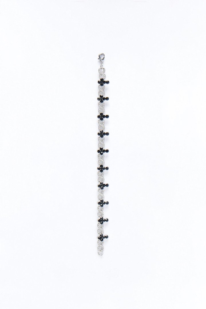 Eternal Midnight Cross Bracelet - Silver