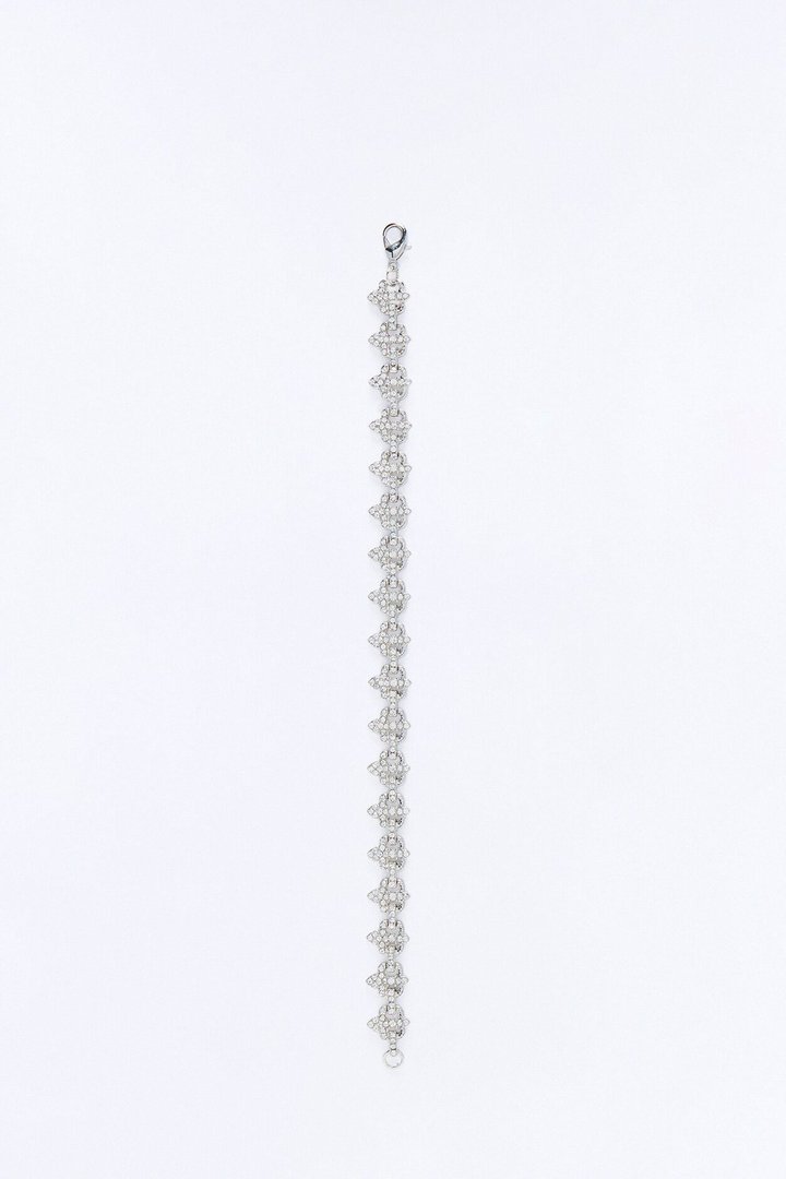 Iced Fleur De Leis Bracelet - Silver