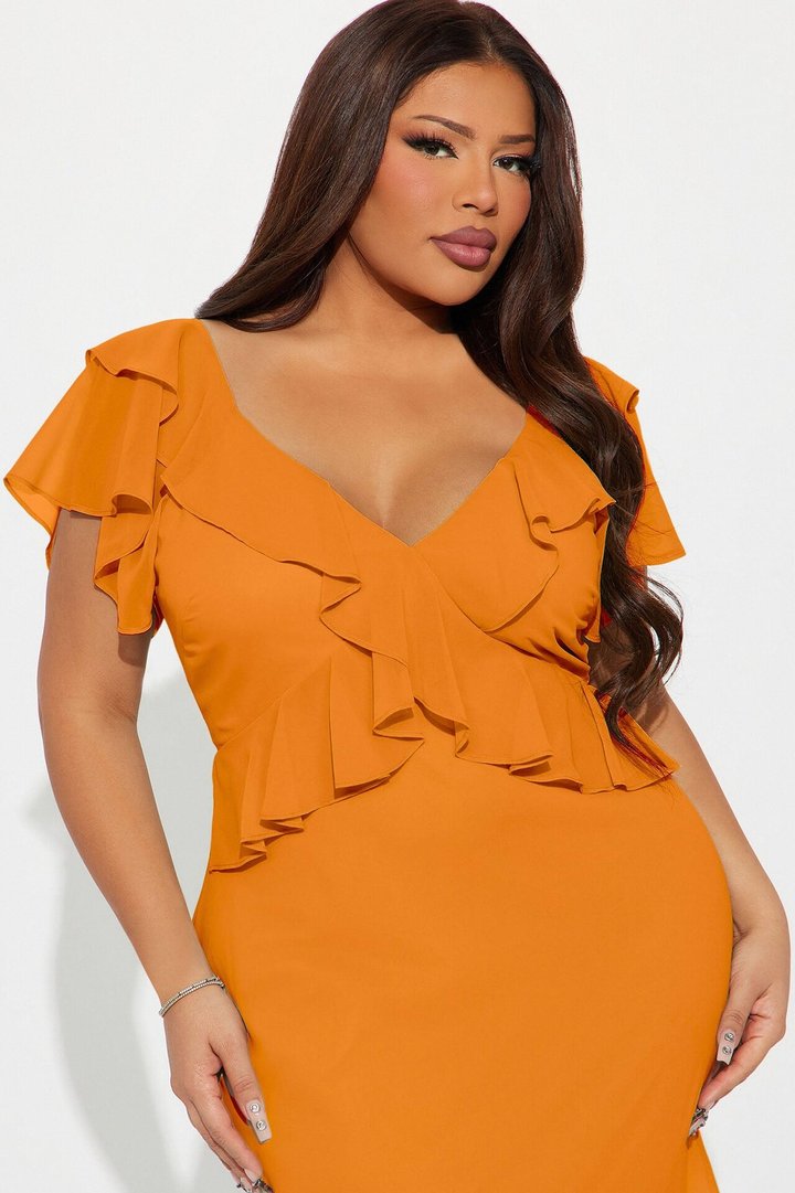 Emily Chiffon Gown - Mustard